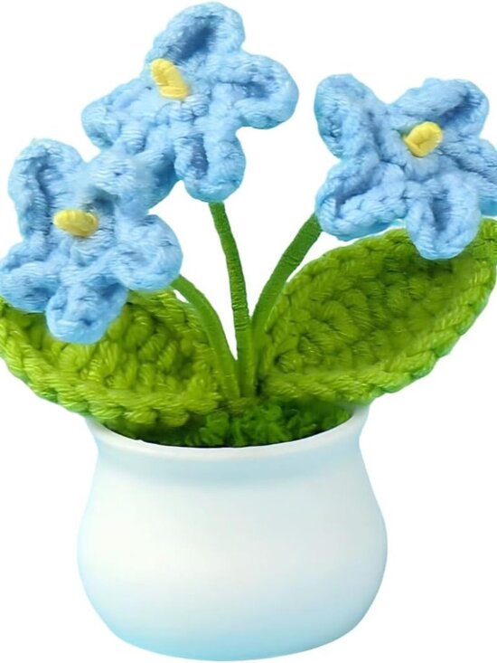 Other - Crochet Flowers, Cute Artifical Flower for Car Dashboard Decor, Mini Handmade Cr